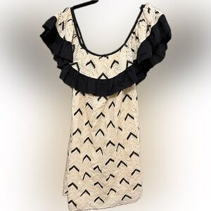 Anthropologie Pepin Cream Eyelit Dress w/ Ruffle Detail – Size 2